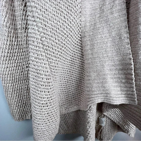 Eileen Fisher Draped Open Cable Knit Cardigan Sweater Tan Long Sleeve Size M - Picture 5 of 9